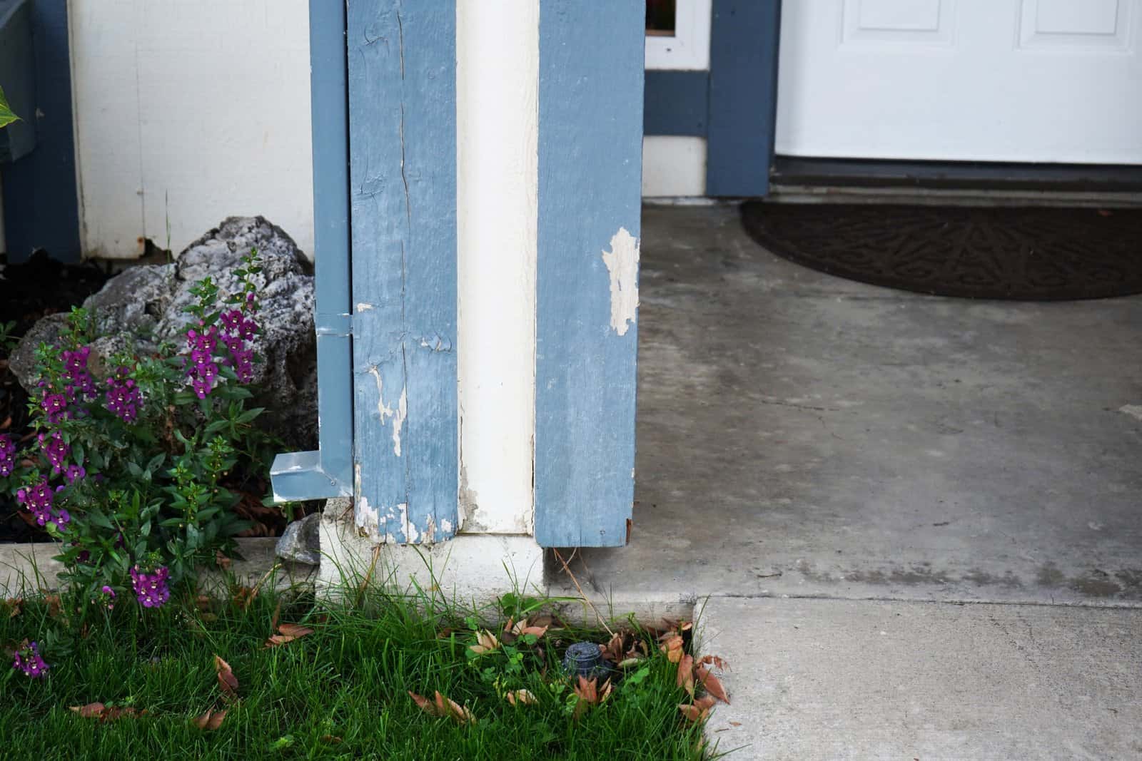 Dry Rot Front Porch Column Repair - Elk Grove, CA - Before Photos