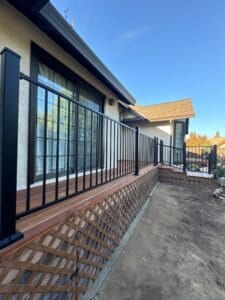 Redwood Wood Deck to Back Porch Walkway Fair Oaks