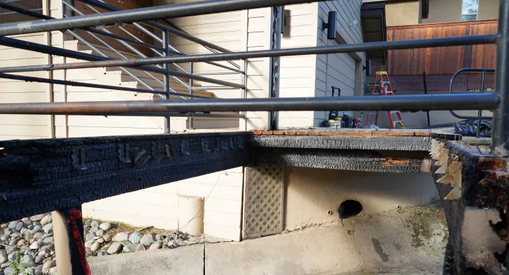 FIRE DAMAGE TREX DECK REPLACEMENT IN FAIR OAKS, CA