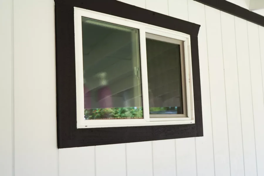 Newly installed siding on the residential home