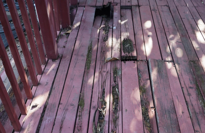 Before and after deck replacement project in Elk Grove showing a complete outdoor transformation