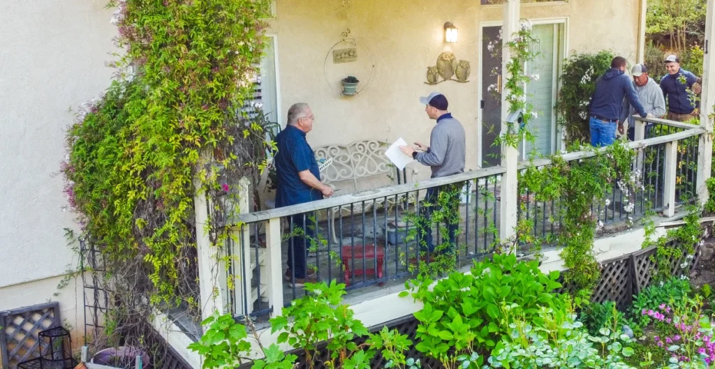  Residential deck showing structural details before renovation in Sacramento area home