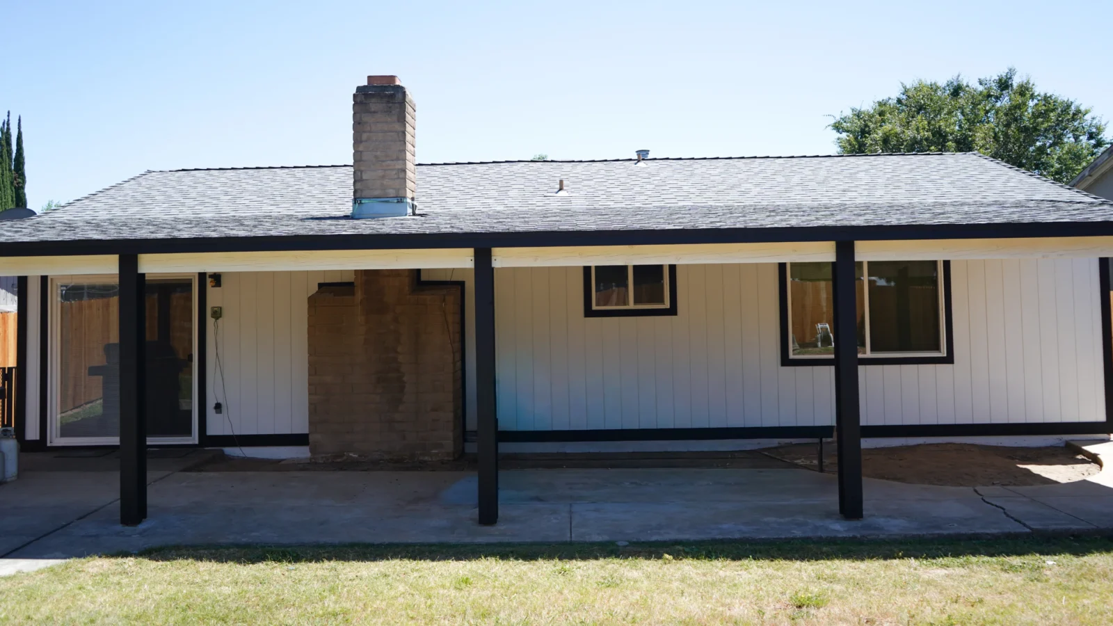 Newly installed siding before exterior painting