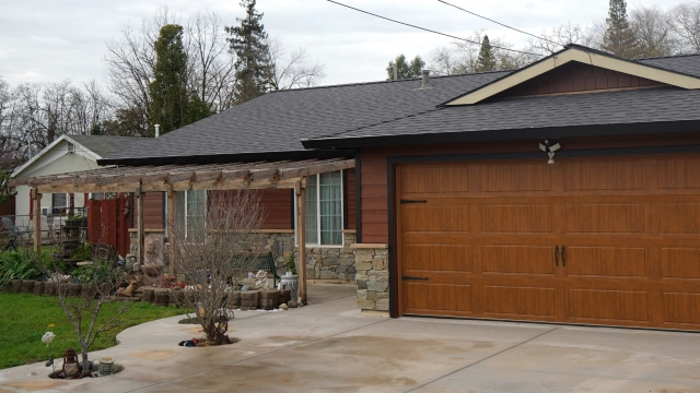 Older Rancho Cordova home with updated exterior siding and trim
