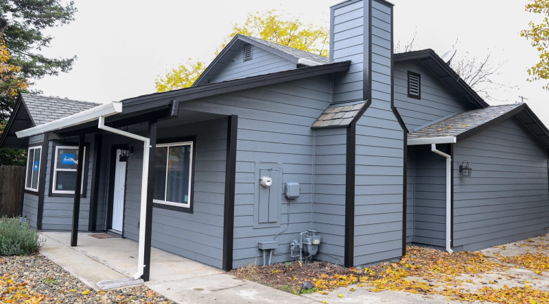 Residential rental property with a clean exterior and maintained siding