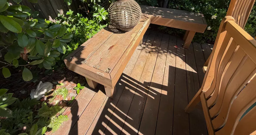 Rotted wood boards on an existing garden deck in Roseville, CA