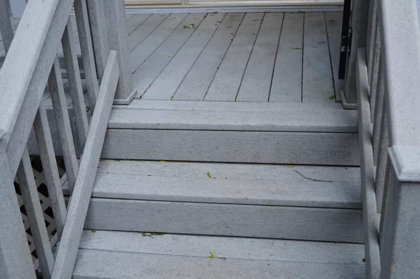 Expanded deck area during Trex installation