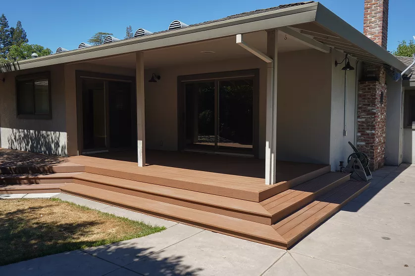 Exterior house after full deck replacement