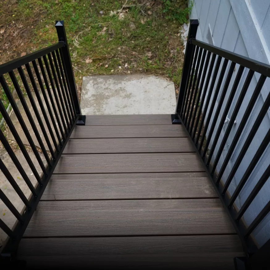 Expanded outdoor deck with new Trex composite decking