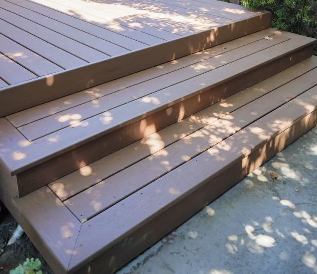 Close-up of newly installed deck