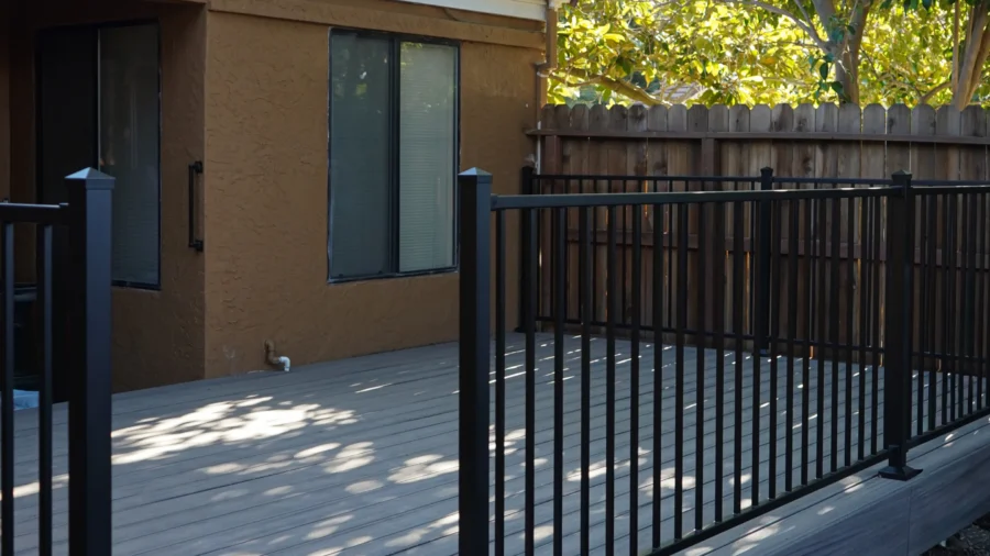 A deck prepared for replacement coating installation