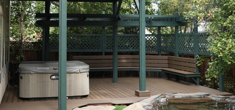 Older Old Town Roseville home with a wood deck