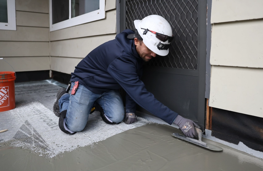 Structural deck framing repair with damaged joists being replaced on a Rocklin home