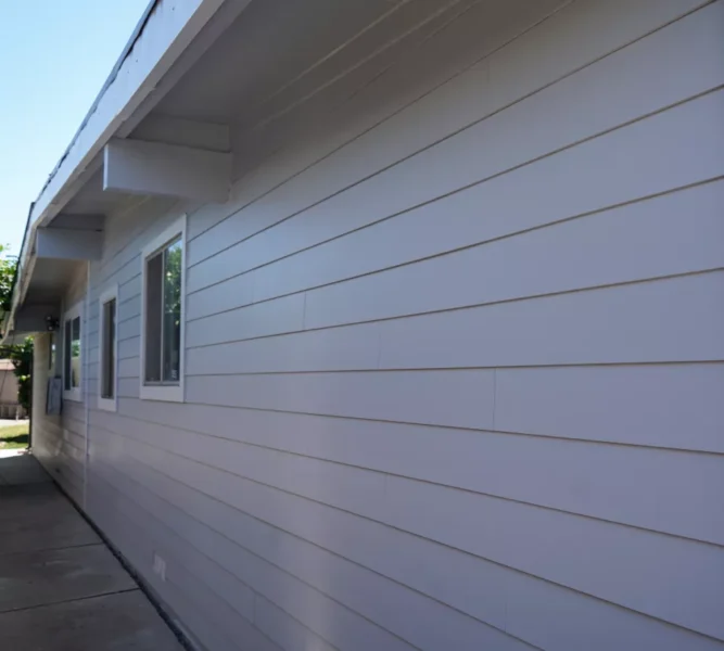 Finished James Hardie siding with ColorPlus front elevation in Sacramento.