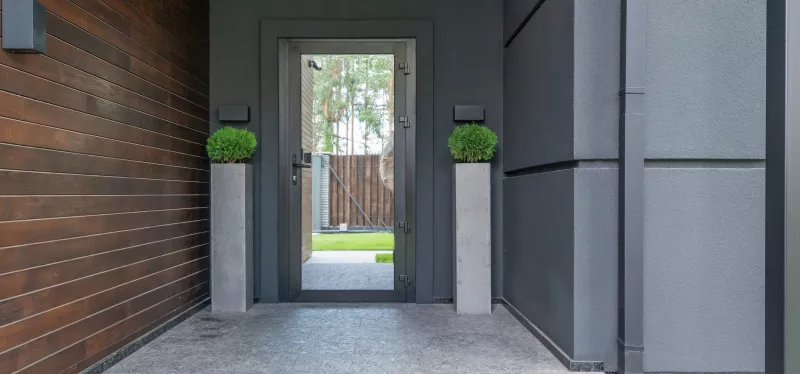 Engineered wood siding with a natural wood-grain appearance on a home exterior