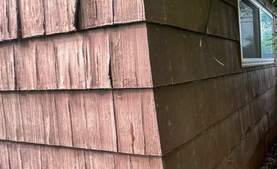 Fair Oaks home before full James Hardie fiber cement siding replacement.