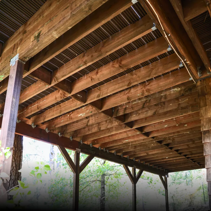 New structural framing under the replaced Trex deck in Applegate, CA