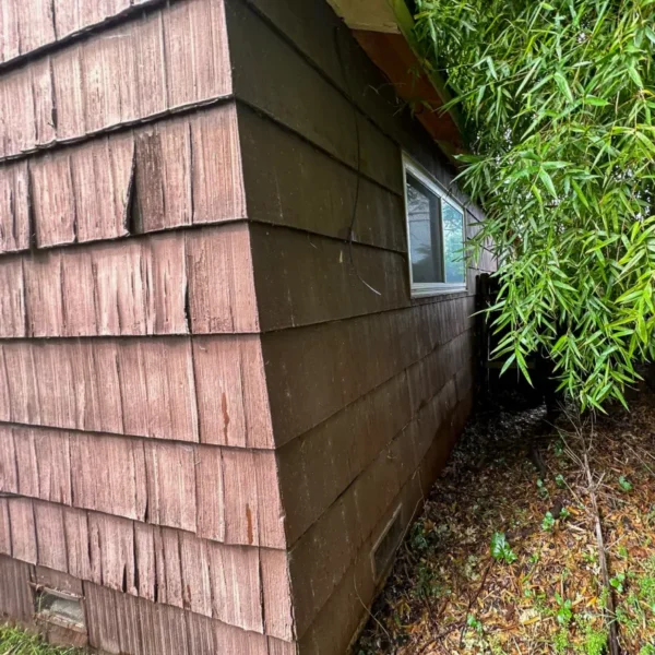 Exterior walls and siding details requiring preparation for James Hardie installation.
