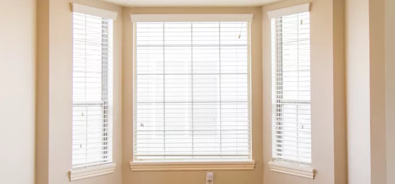 Bay window with three angled panels projecting outward