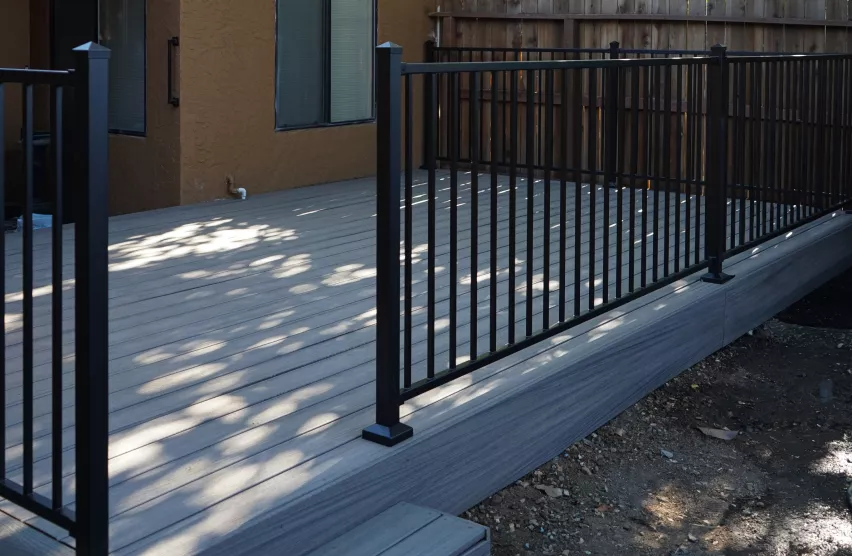 Completed Trex composite deck replacement on an Elk Grove, California home