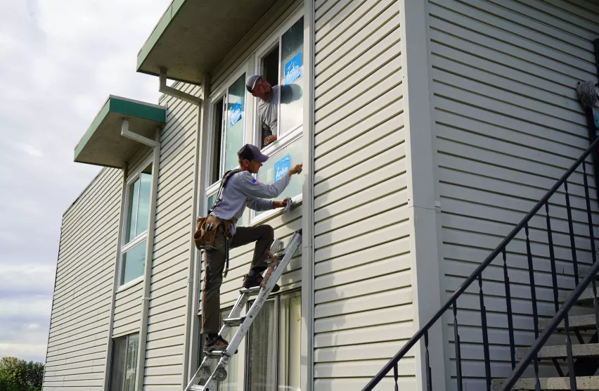 New replacement windows with fresh exterior trim in Elk Grove